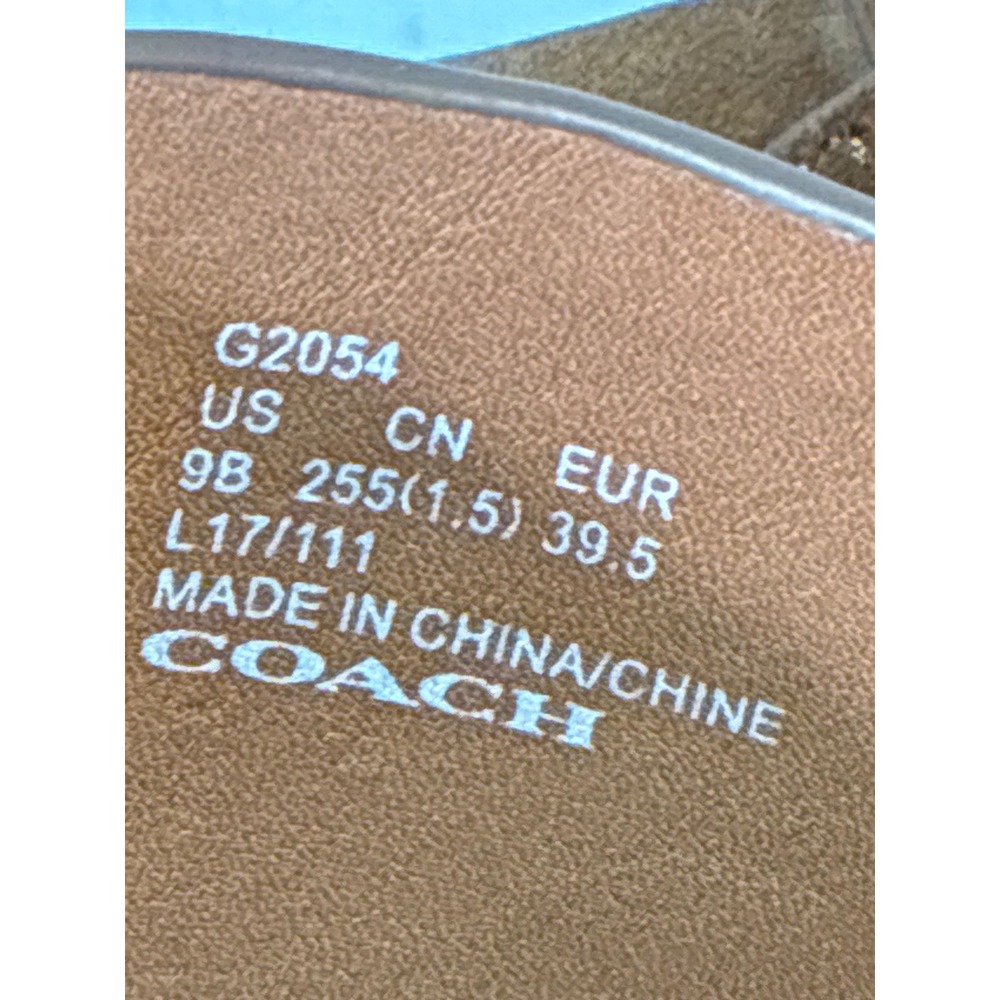 Coach G2054 Suede Tea Rose Floral Studded Espadrille Ankle Strap Flats Brown 9B - Picture 7 of 8